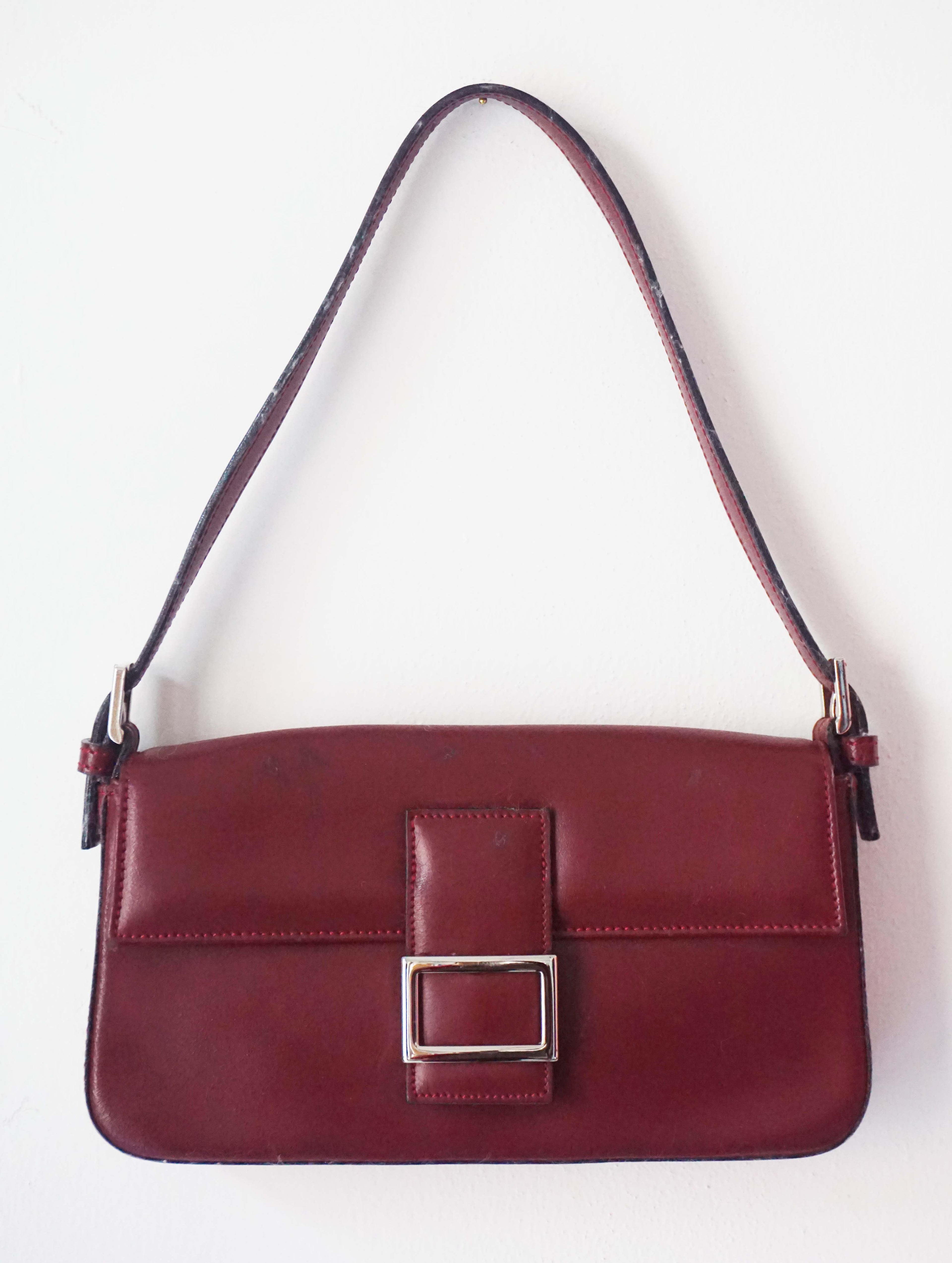 Clutch e tracollina Grilli bordeaux in vera pelle