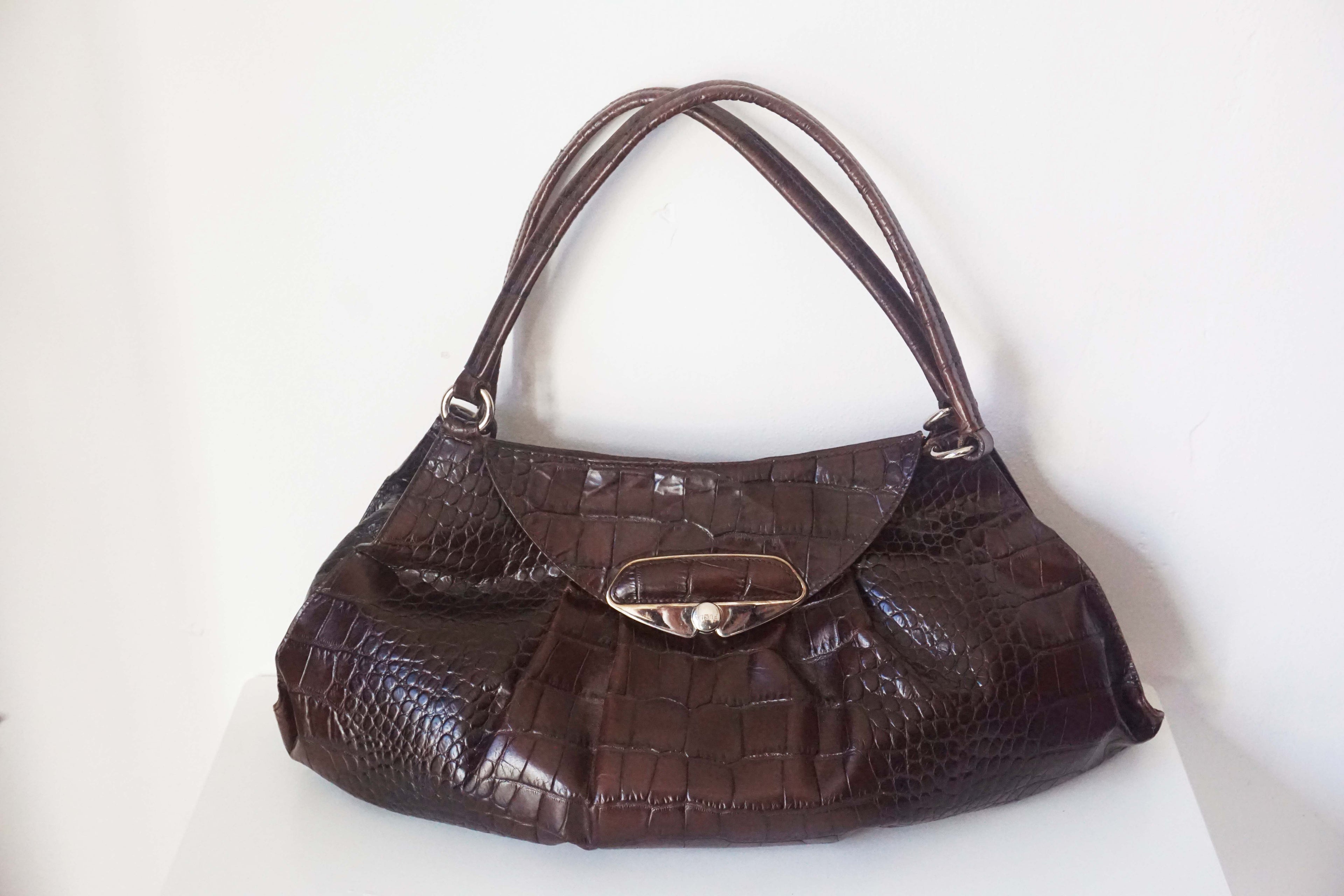 Borsa Furla anni '90 stampata cocco pure leather