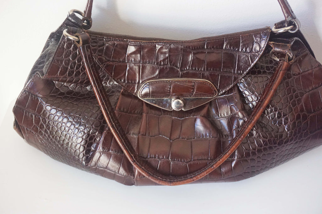 Borsa Furla anni '90 stampata cocco pure leather