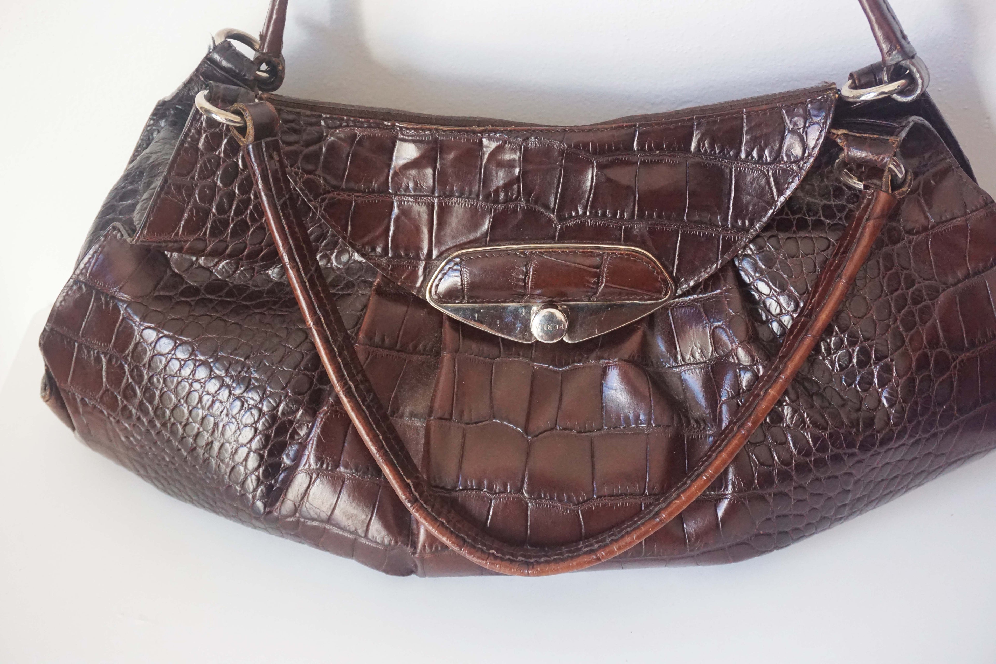 Borsa Furla anni '90 stampata cocco pure leather
