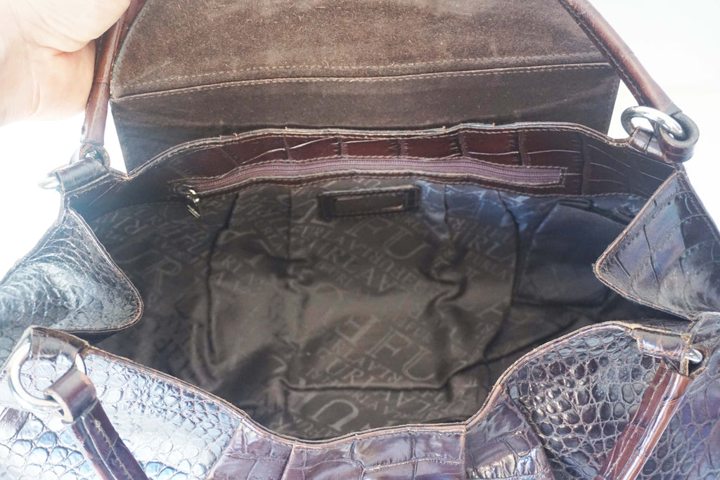 Borsa Furla anni '90 stampata cocco pure leather