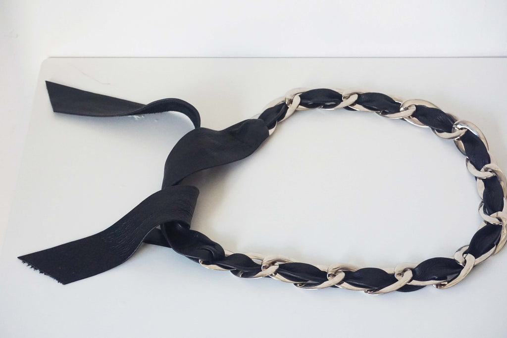 Cintura-fusciacca nera con fibbie metalliche in vera pelle Gianni Chiarini