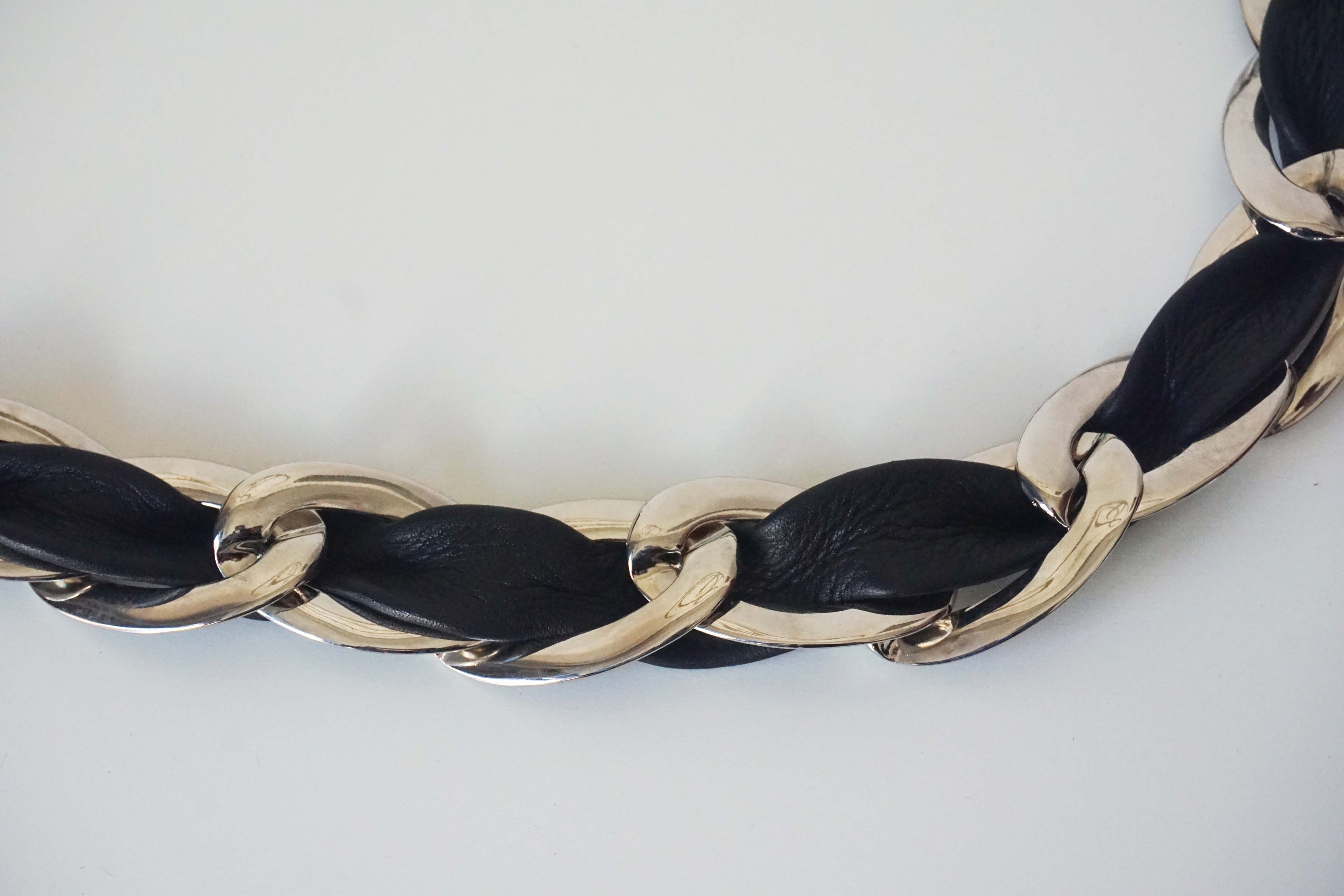 Cintura-fusciacca nera con fibbie metalliche in vera pelle Gianni Chiarini