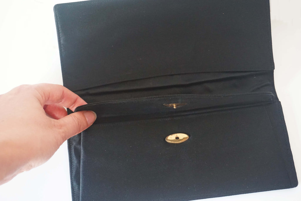 Pochette Feanton nera di raso