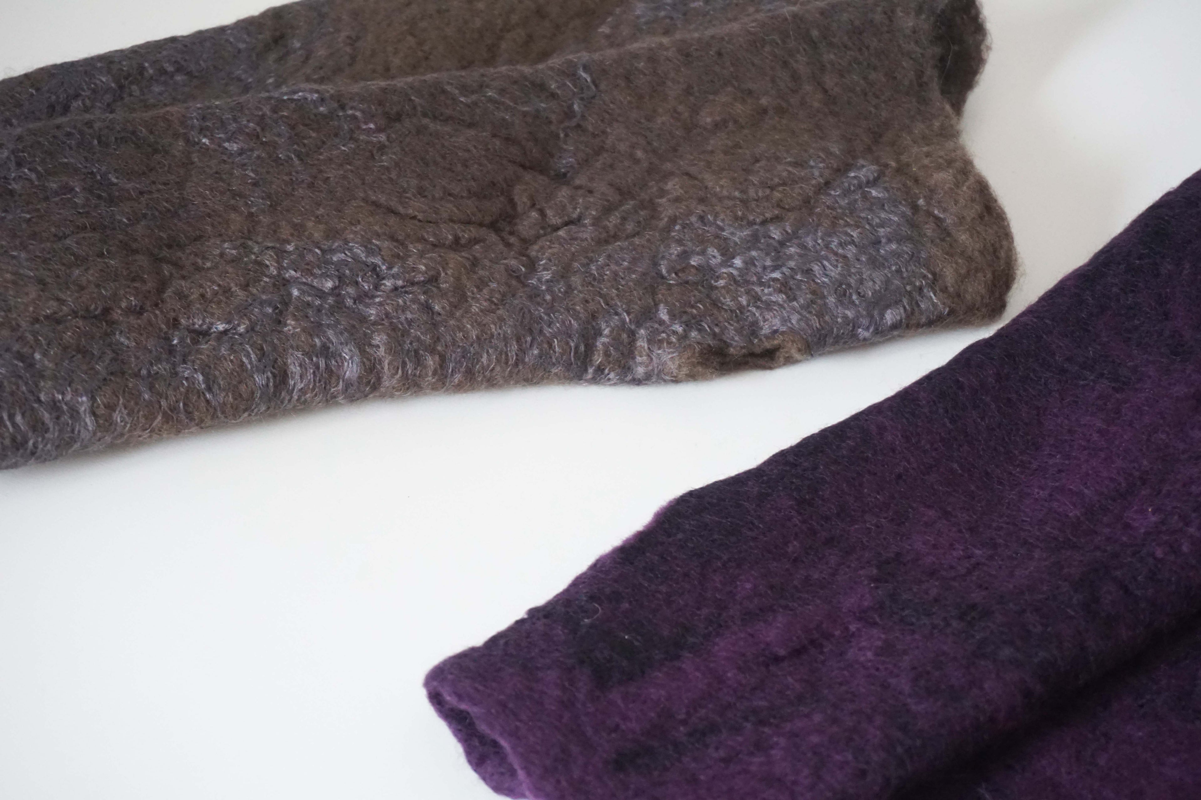 Guanti senza dita in feltro lavorato