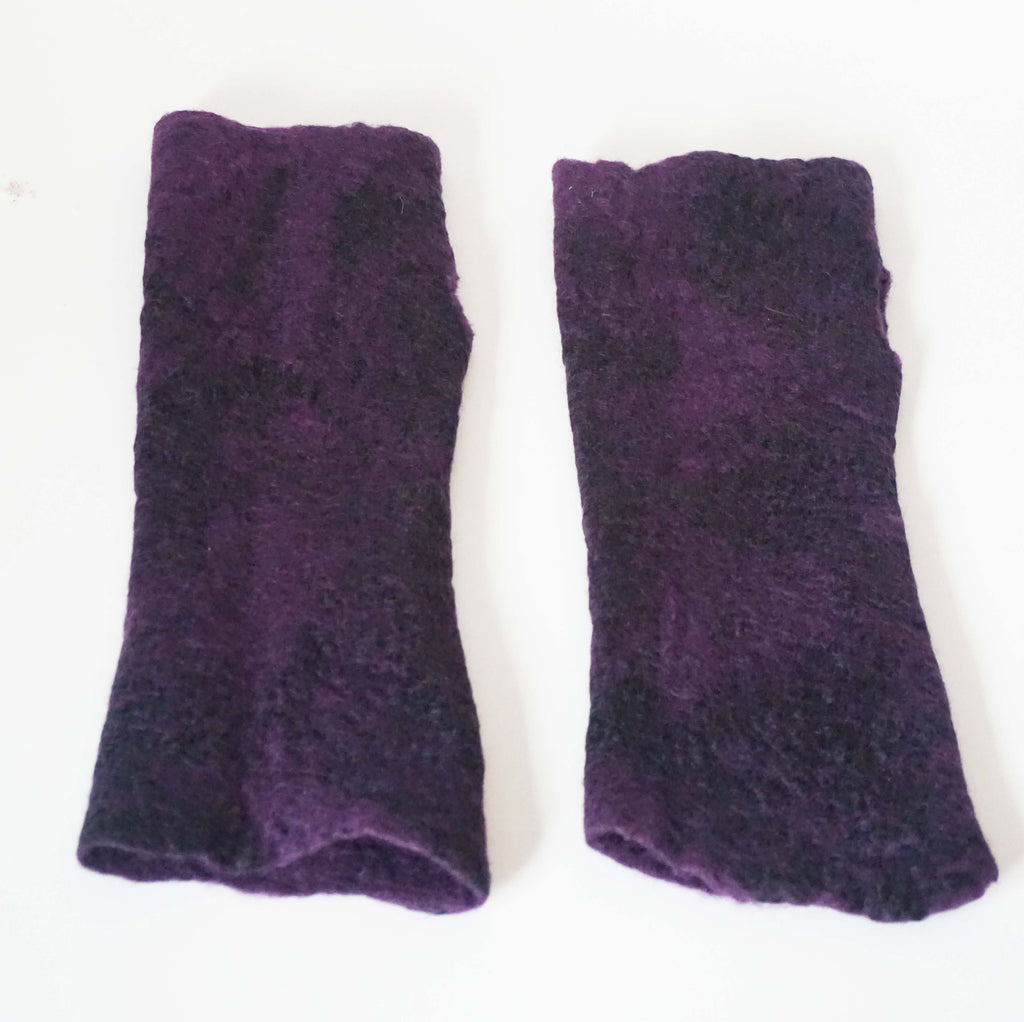 Guanti senza dita in feltro lavorato