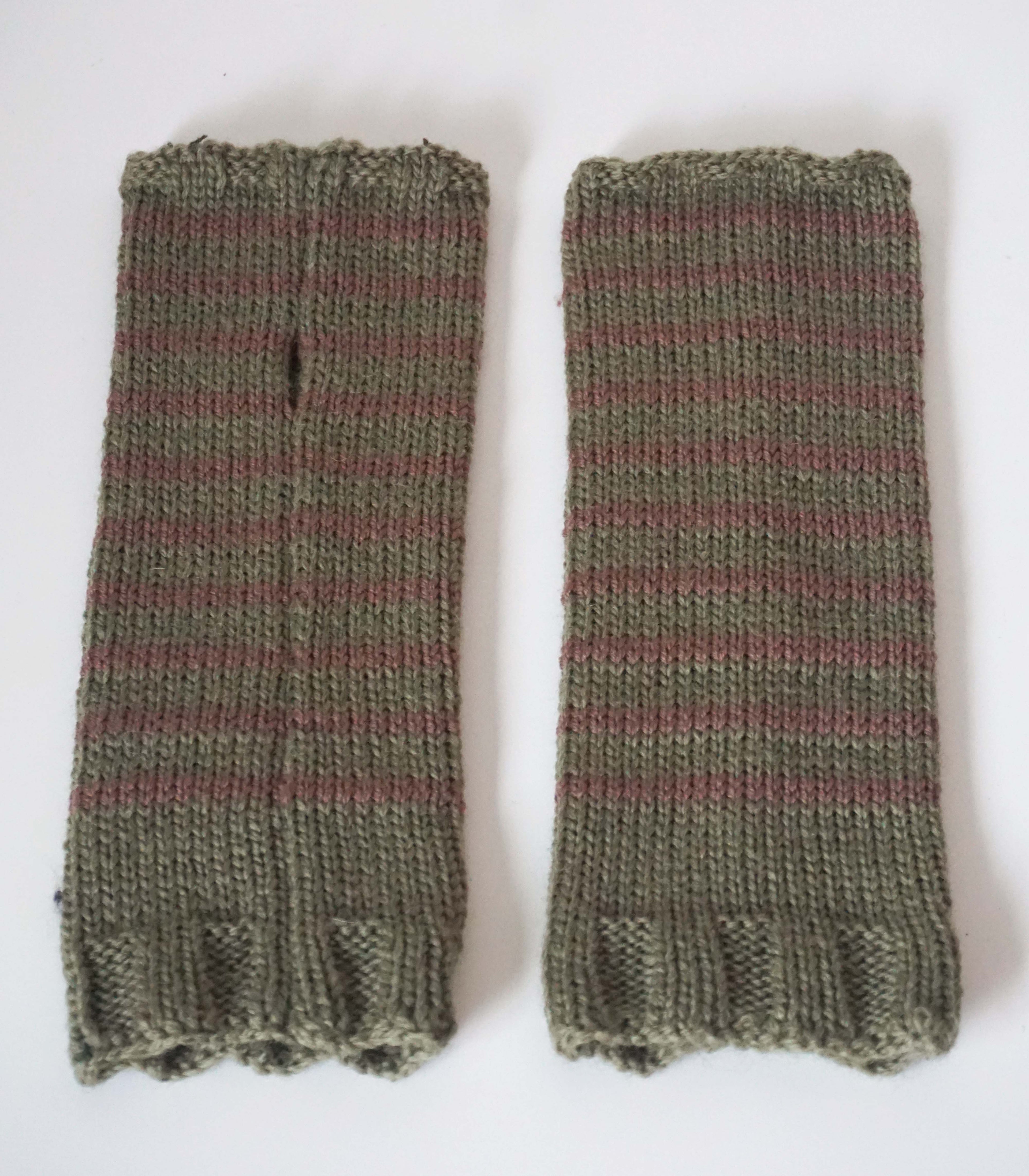 Guanti senza dita a righe