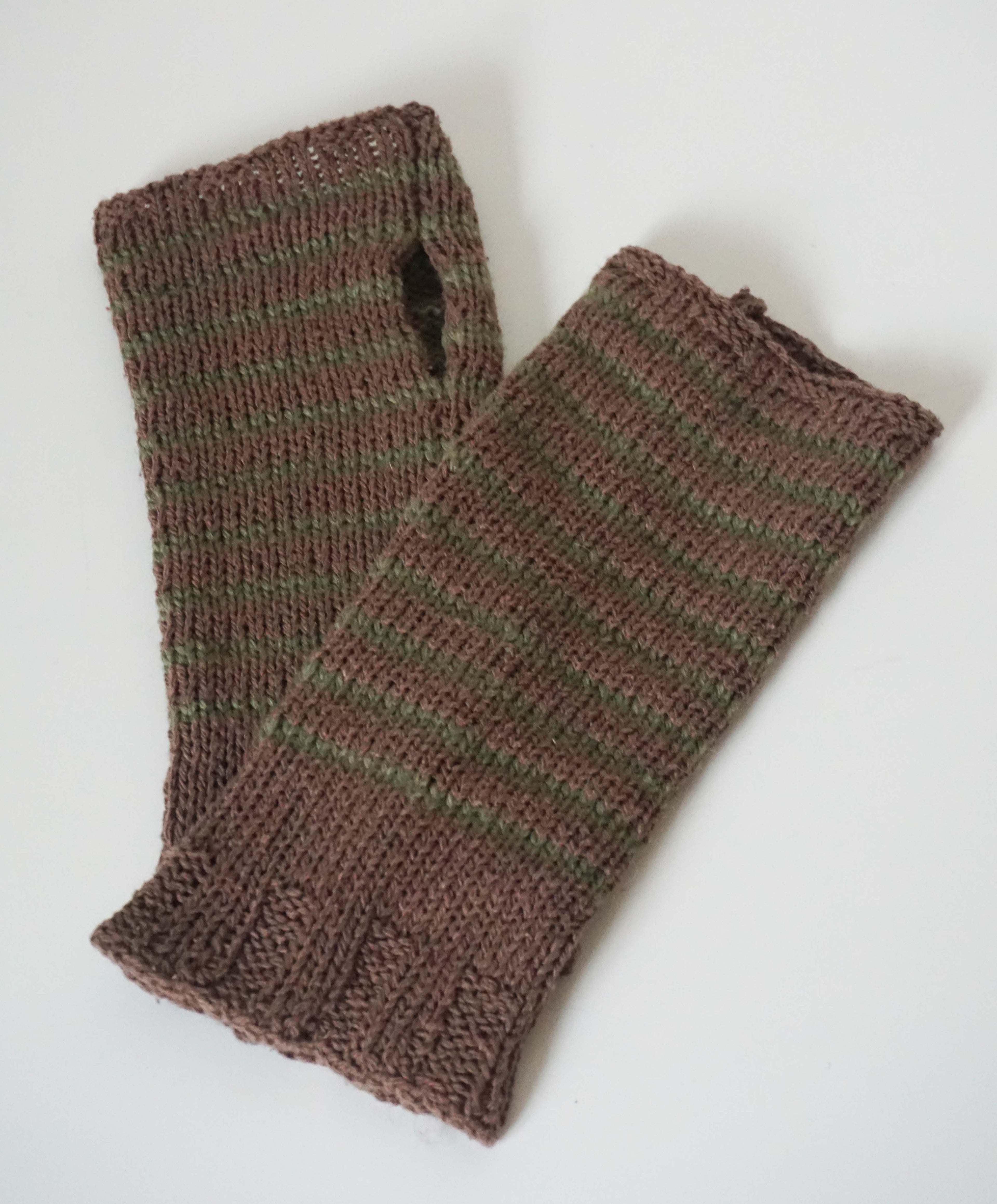 Guanti senza dita a righe