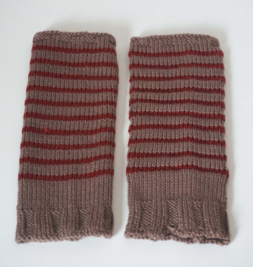 Guanti senza dita a righe