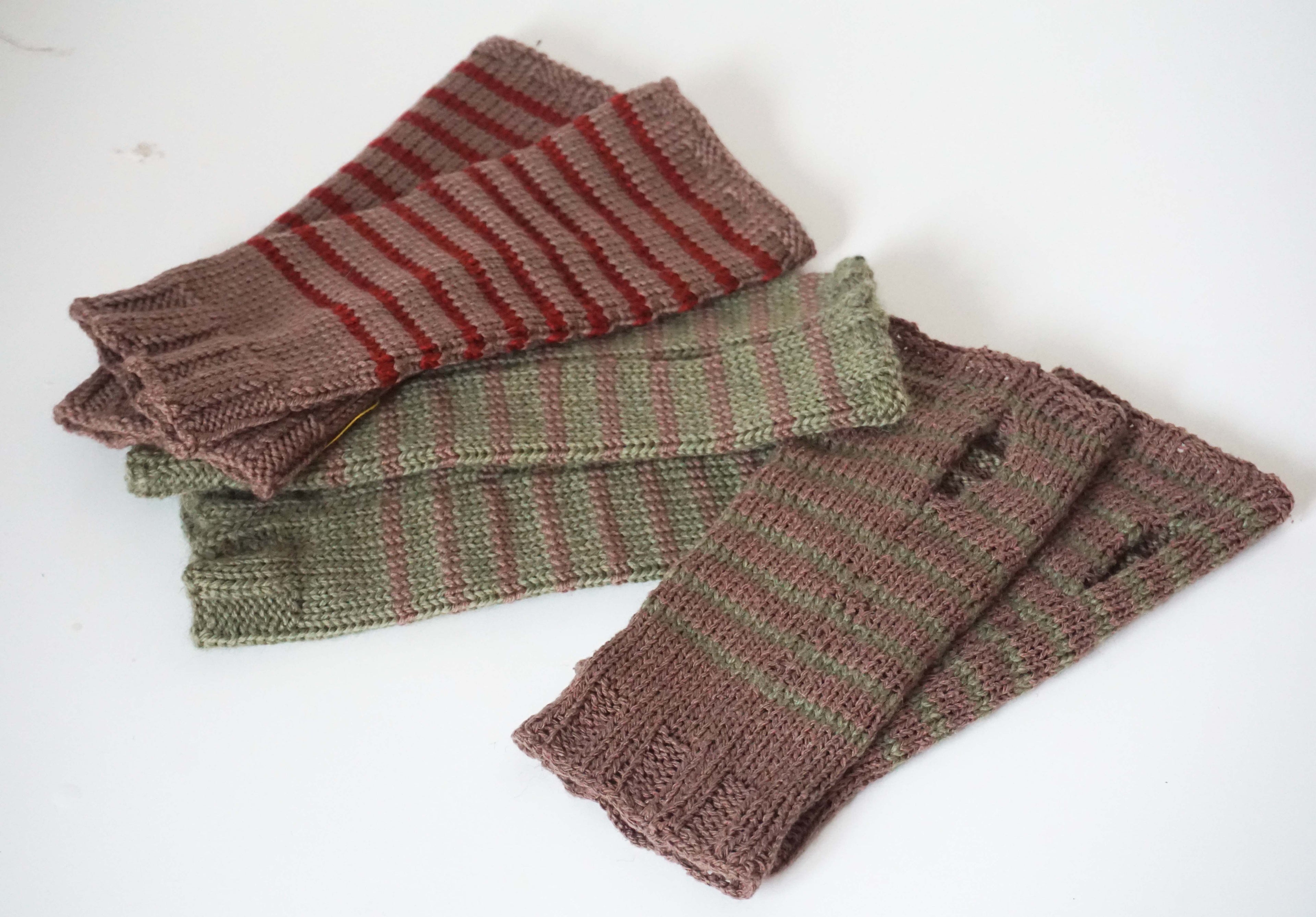 Guanti senza dita a righe