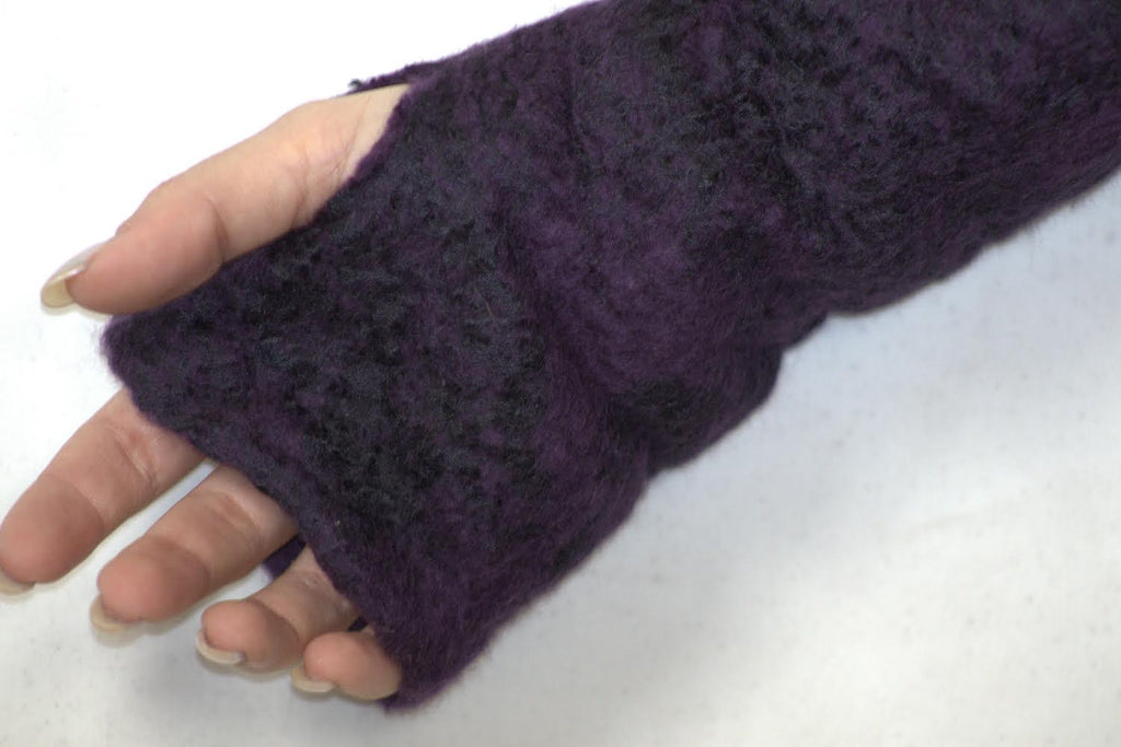 Guanti senza dita in feltro lavorato